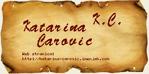 Katarina Čarović vizit kartica